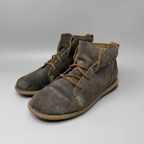 Born Temple Ankle Boots Women's 9.5M Brown Suede Leather Comfort Chukka - Picture 3 of 9